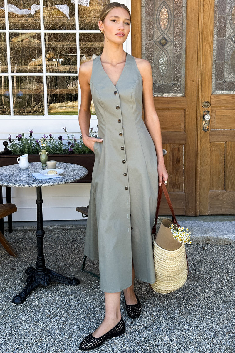 Organic Cafe Dress - Artichoke