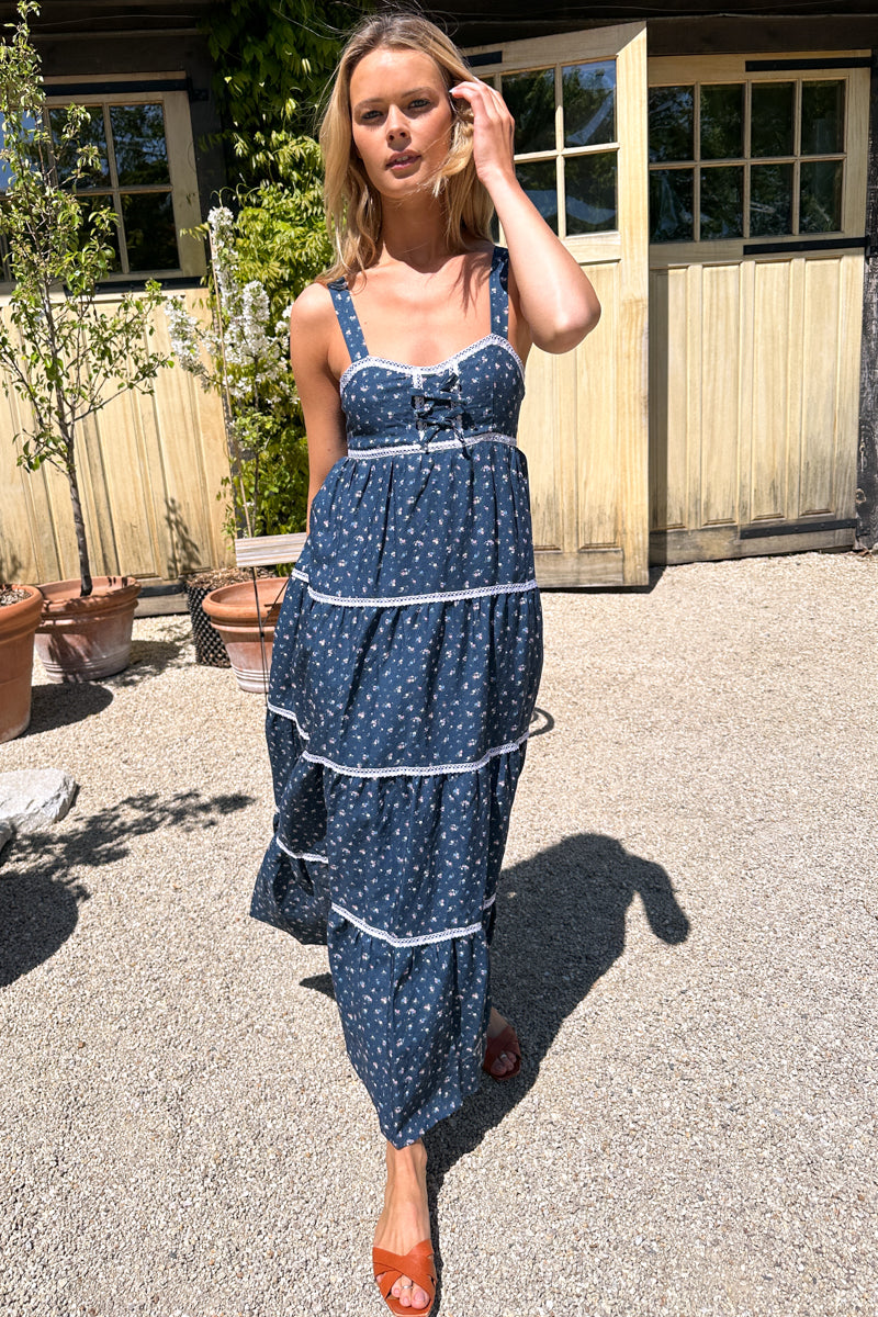 Tiered Maxi Dress - Anne Flowers Majolica