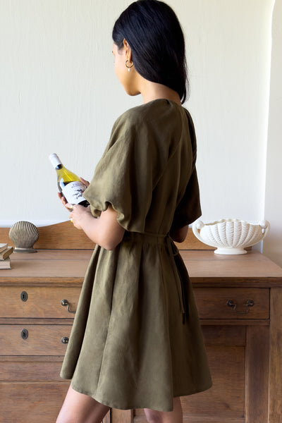 martini dress Tyler McGillivary Nadia Halter Mini The Lets Go Mini is all about besties and martinis Martini Olive Bridesmaid Dresses |