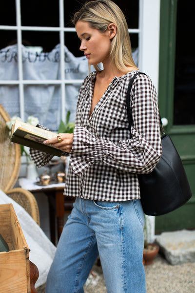 【定価 ¥34,100】 BELPER GINGHAM BLOUSE 定価 ¥34，100】 BELPER GINGHAM BLOUSE