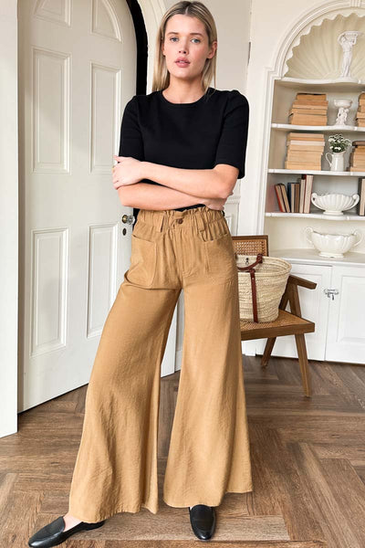 Tulip Wide Leg Pant - Camel - Emerson Fry