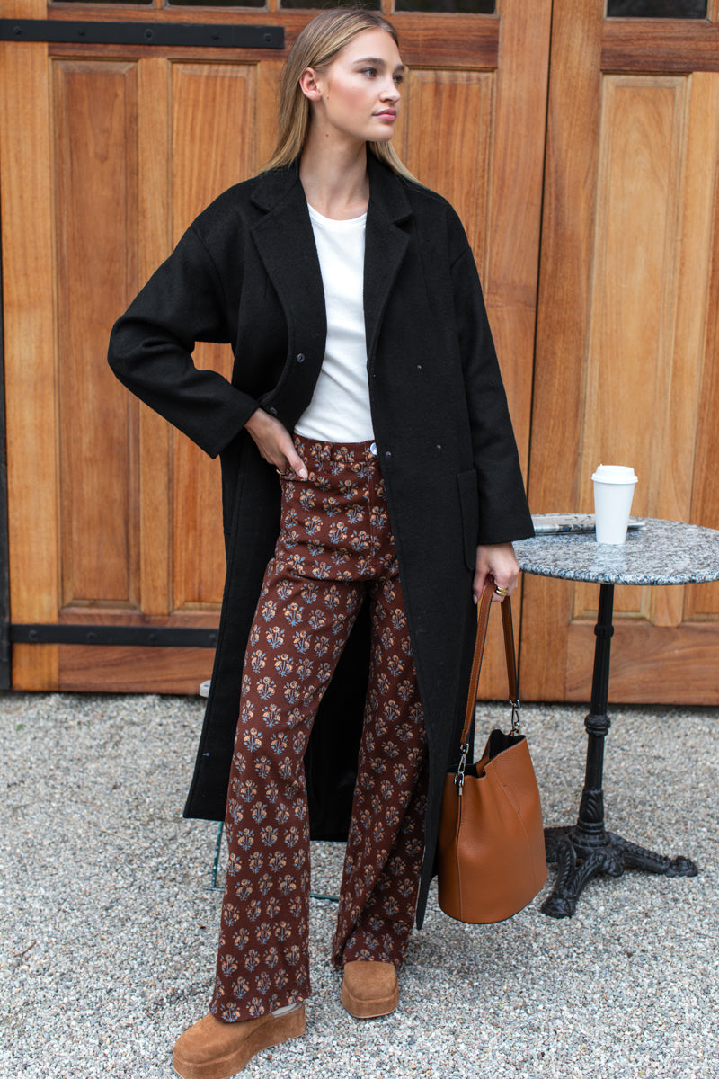 Everyday Pant - Library Flowers Cocoa Organic