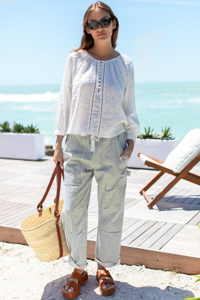 Family Cargo Pant - Moss Stripe Organic - Emerson Fry