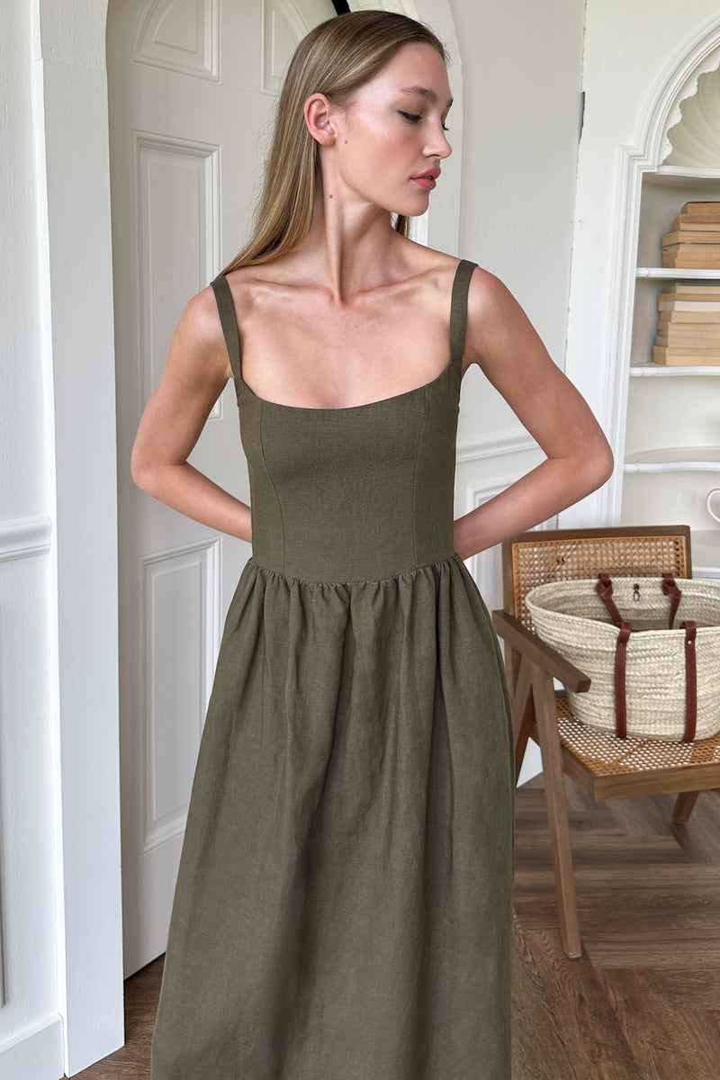 Jour Maxi Dress - Martini Olive