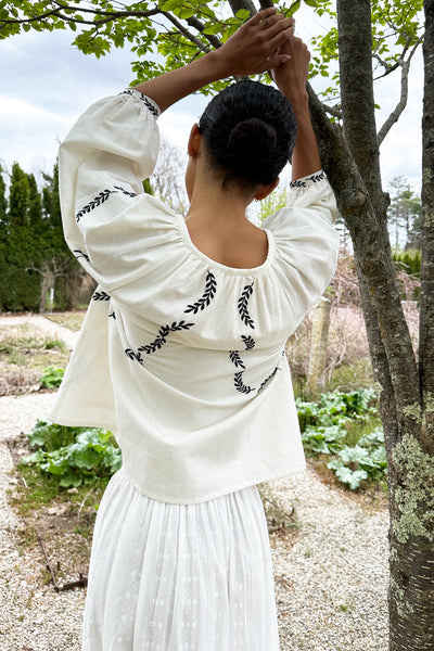 Lucy Dove Embroidery Blouse - Salt Organic - Emerson Fry