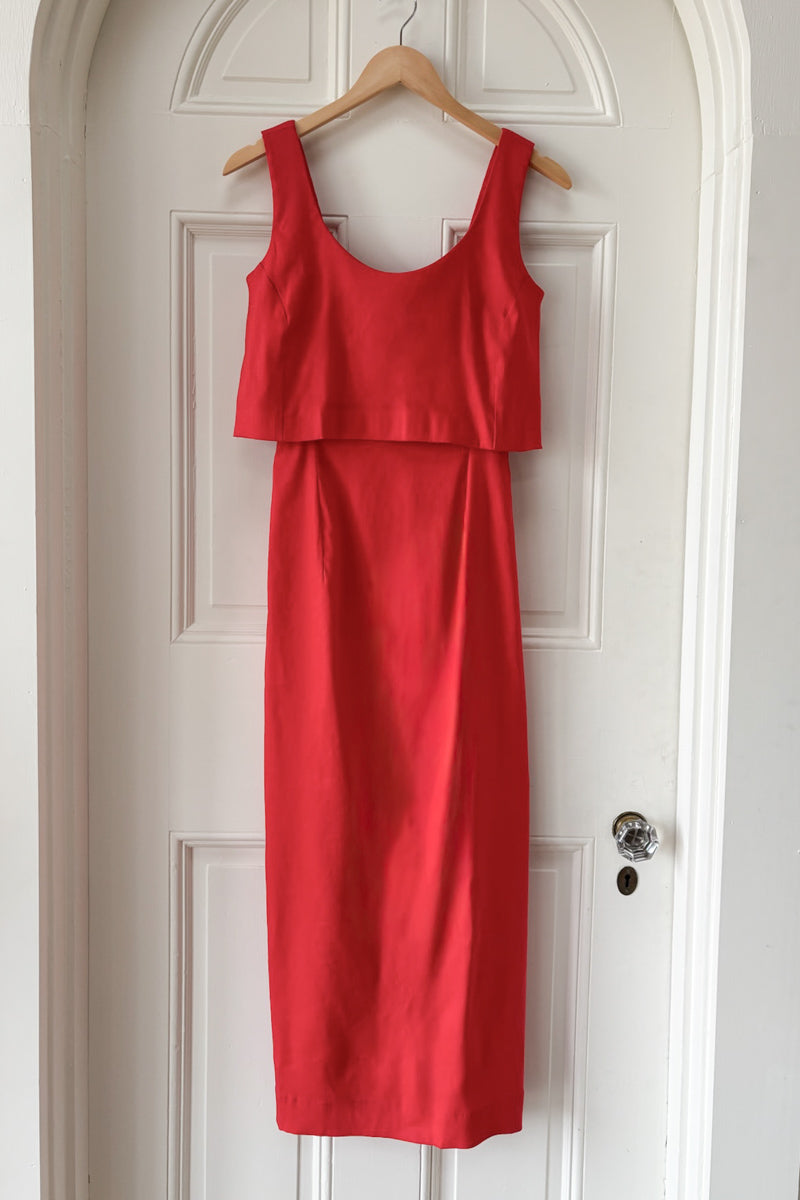Roma Midi Dress - Apple Red