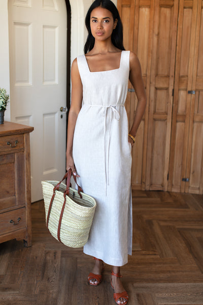 Roma Maxi Shift Dress - Beach Linen L Roma Maxi Shift Dress - Beach Linen L