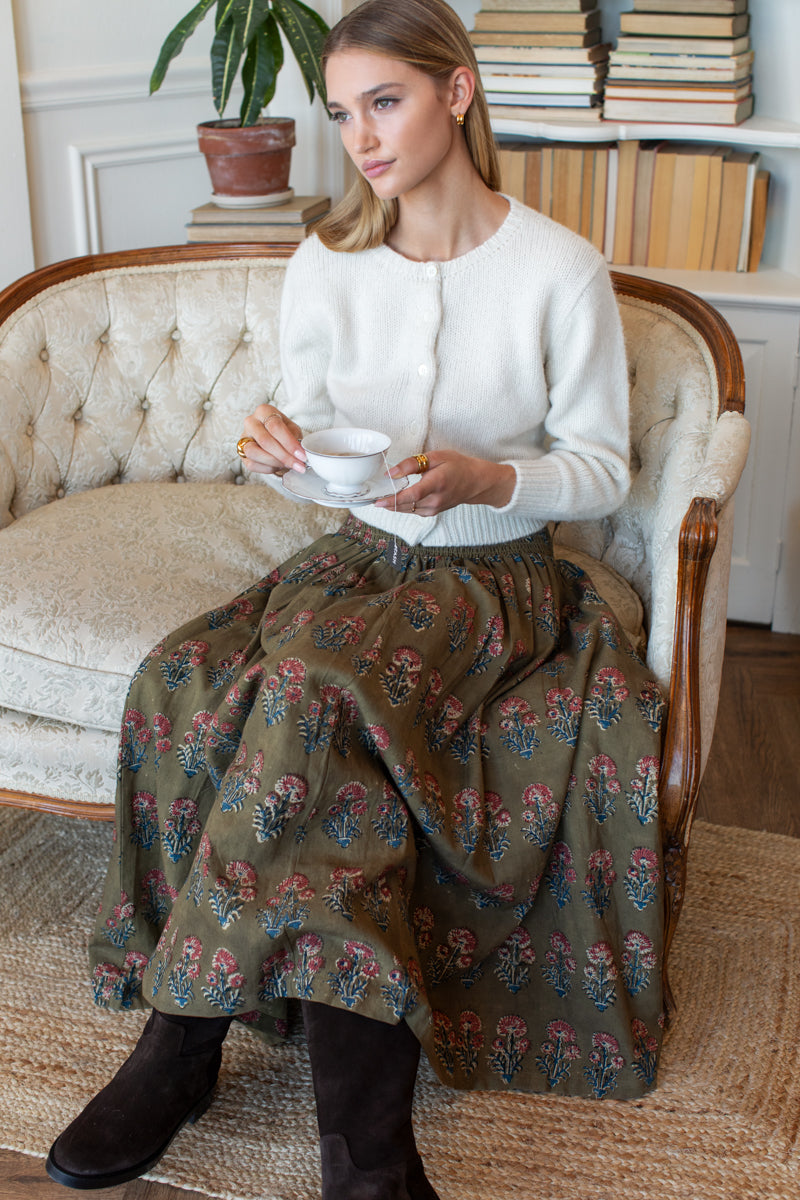 Smocked Maxi Skirt - Chrysanthemum