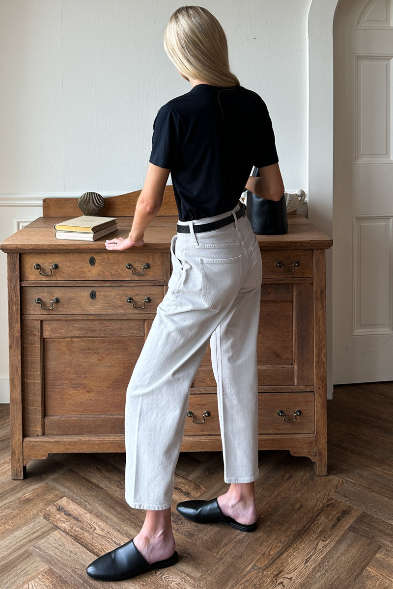 The Barrel Jean - Antique White