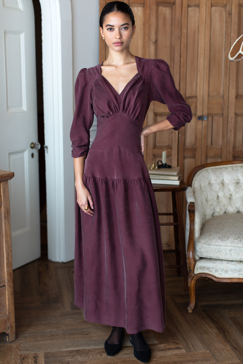 Tresor Basque Dress - Bitter Chocolate