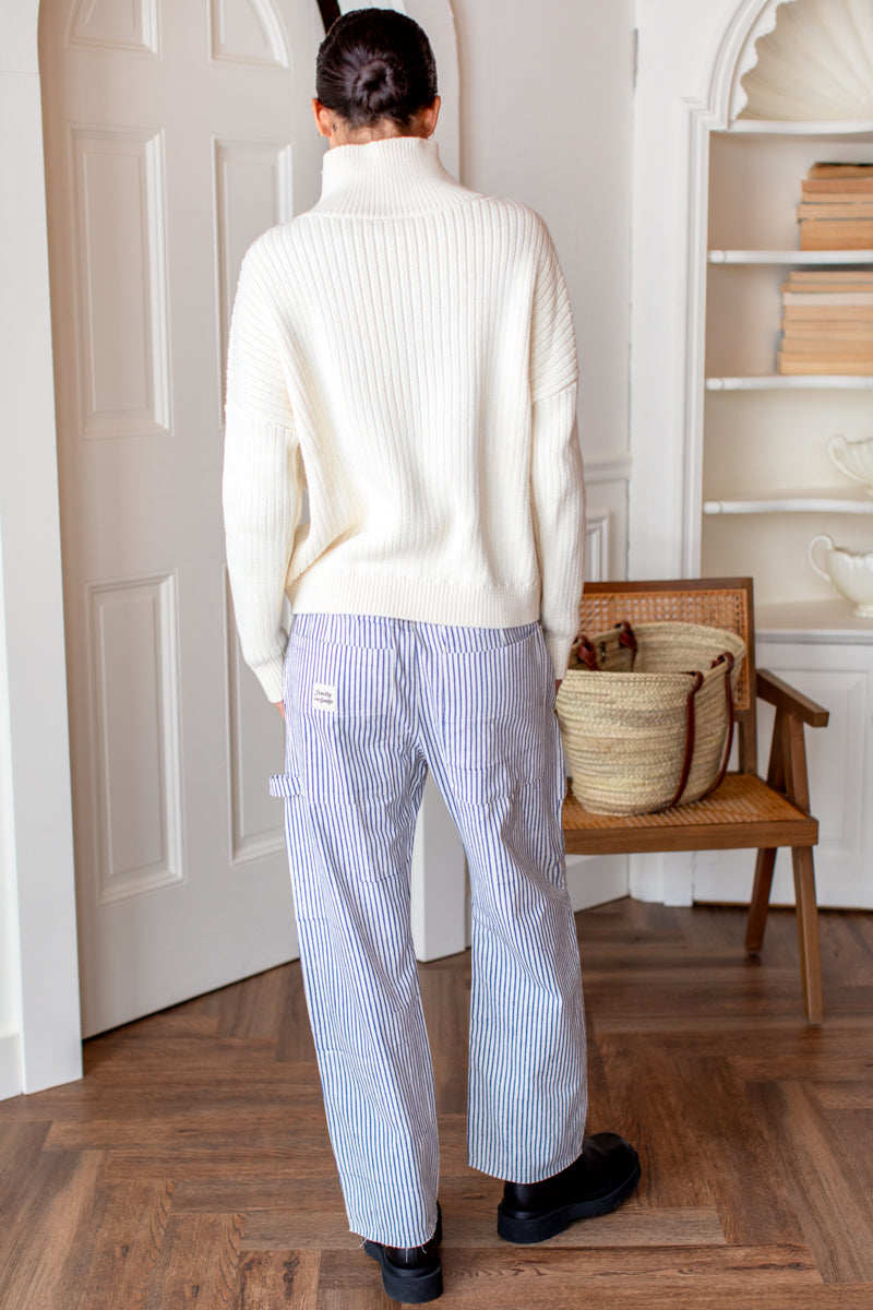 Family Cargo Pant - Indigo Stripe Organic