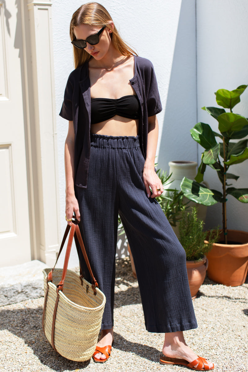 Beachy Pant - Midnight Crinkle Organic