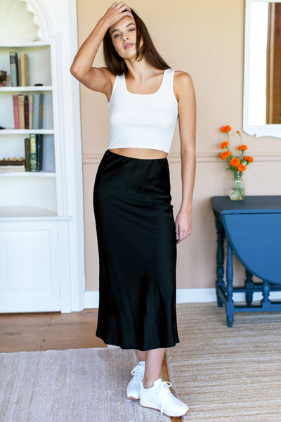 Bias Skirt - Jet Black - Emerson Fry