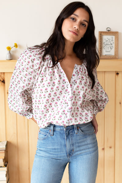 Frances Blouse - Rosey Flowers Organic - Emerson Fry