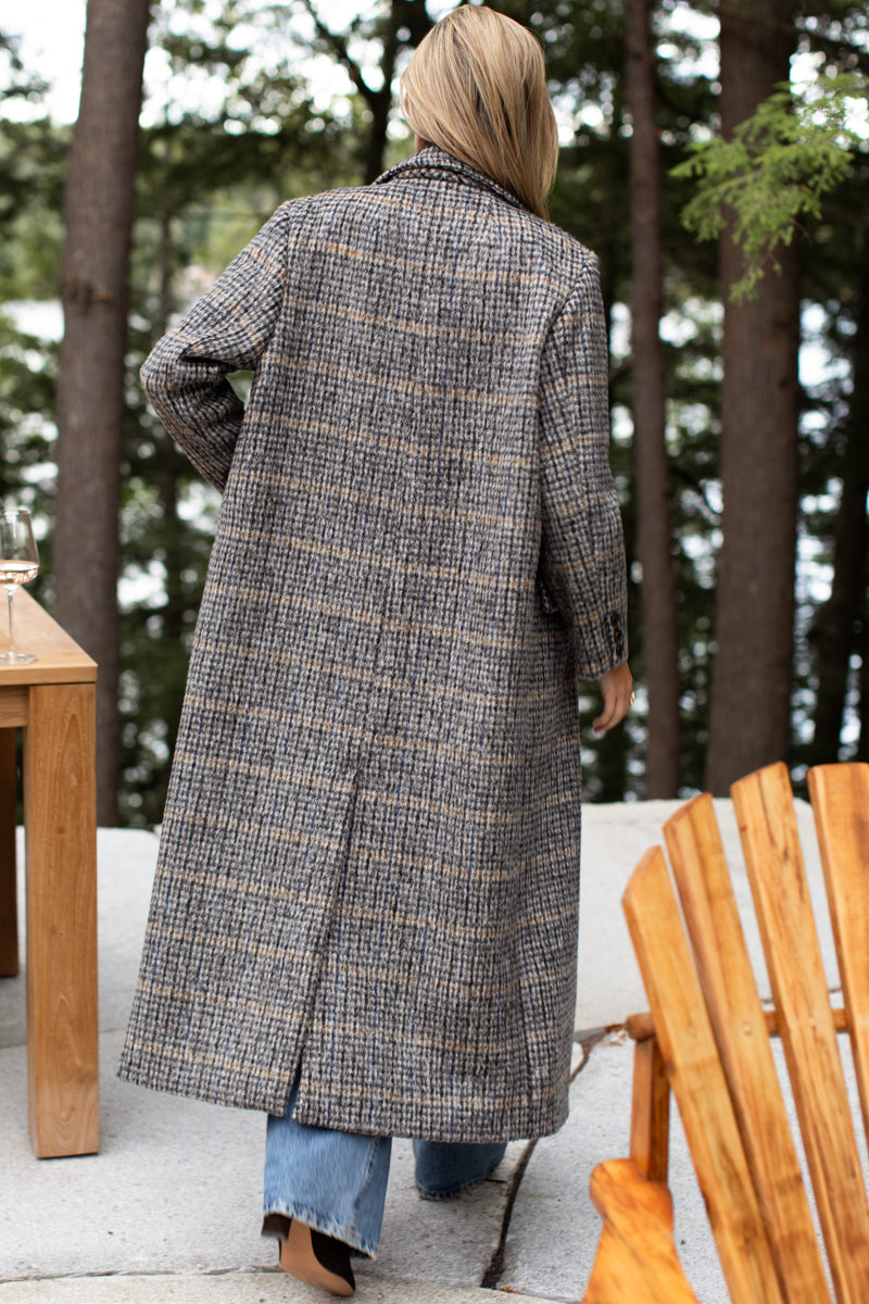 Emerson Layering Maxi Coat - Wooly Mohair Plaid