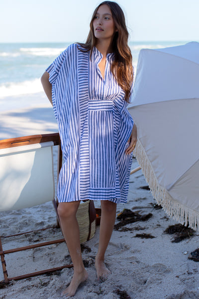Metallic Stripe Boubou Caftan – Marie France Van Damme