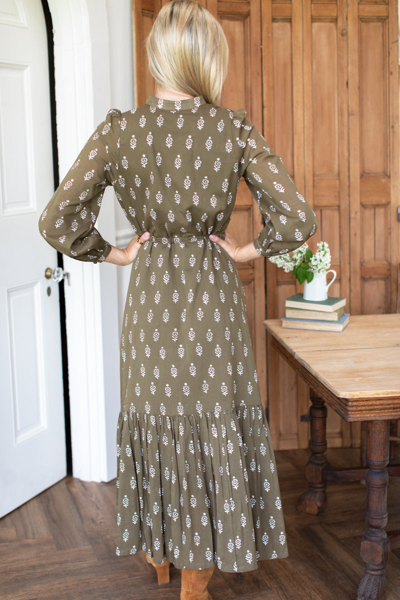 Frances 3 Dress - Marguerite 2 Gothic Olive Organic