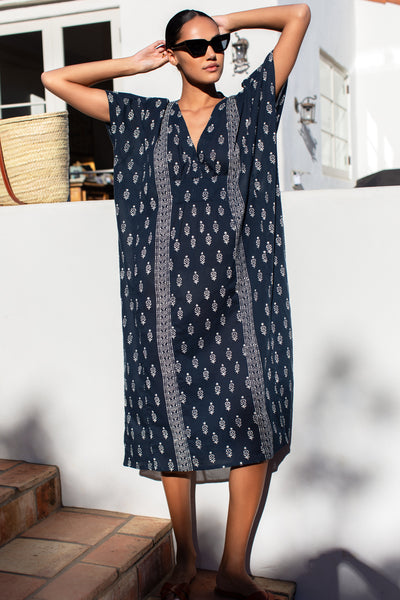 mana0313◾️CRISTSEYA WOOL CAFTAN Francina Caftan - Marguerite Blue 2 Organic - Emerson Fry