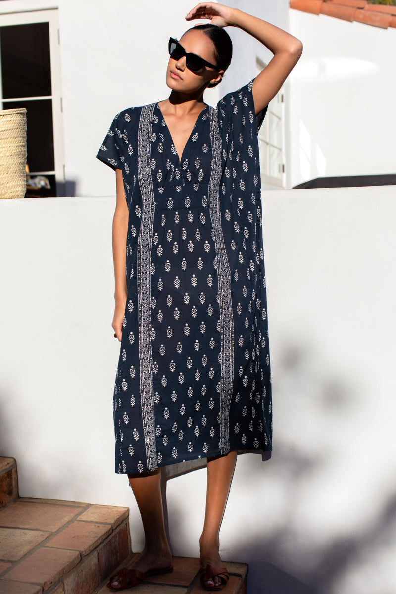 Francina Caftan - Marguerite Blue 2 Organic