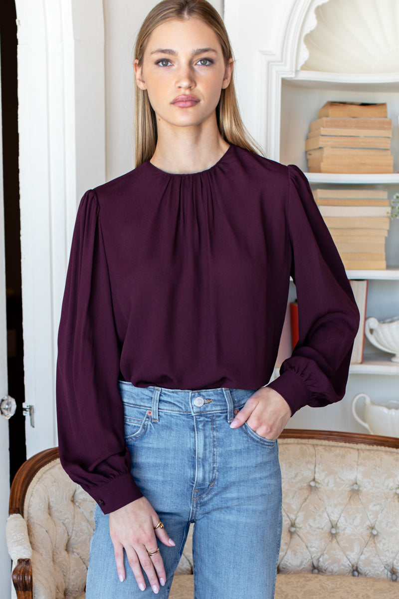 Gathered Neckline Top - Winetasting