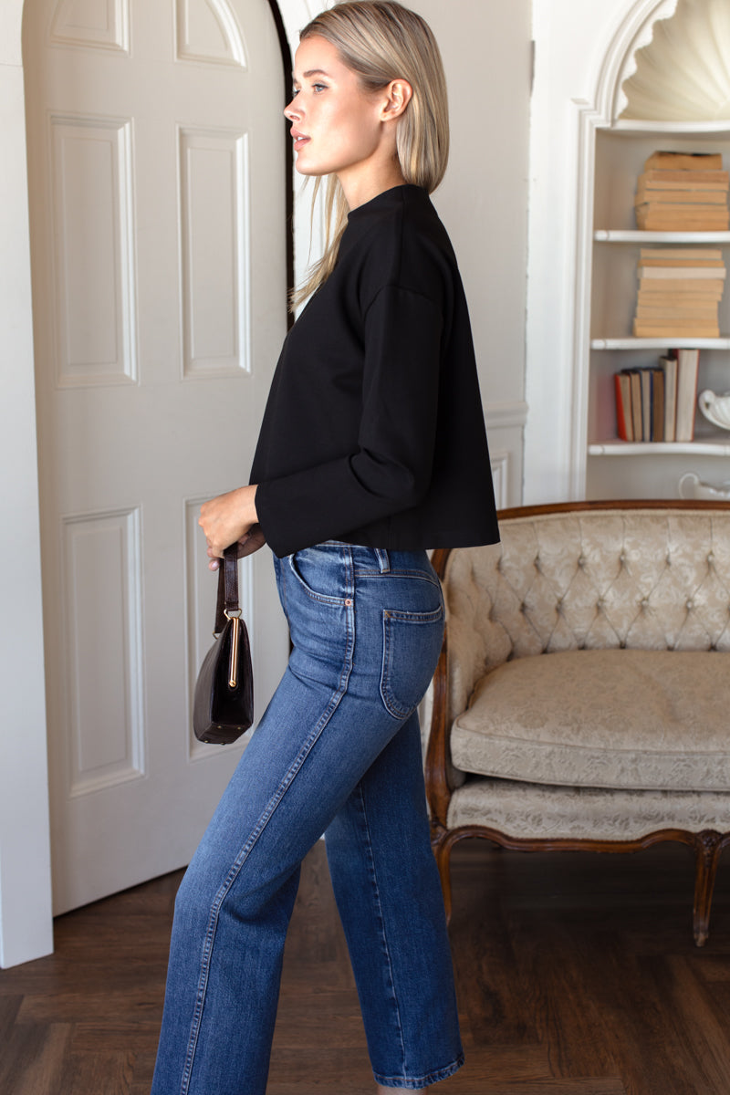 Jewel Neck Top - Black