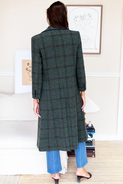Julius Long Coat - Green Plaid Wool - Emerson Fry
