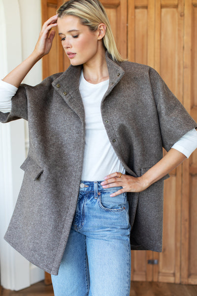 Layering Jacket - Dark Truffle Wool - Emerson Fry