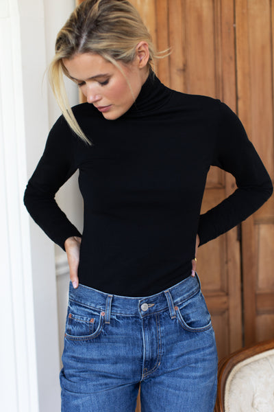 Little Turtleneck - Black Organic - Emerson Fry