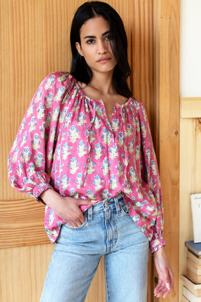 Lucy 2 Blouse - Bell Flower Satin