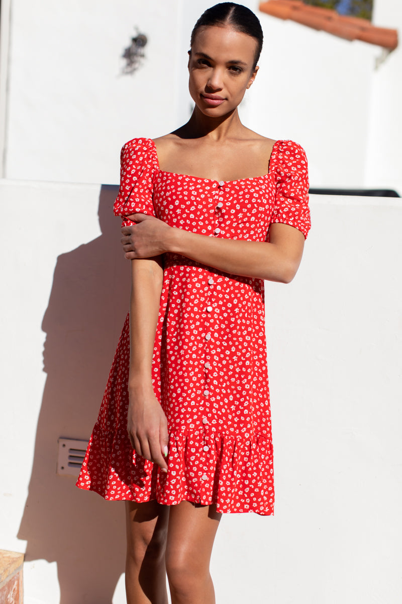 Luie Short Dress - Marguerite Daisy Grenadine