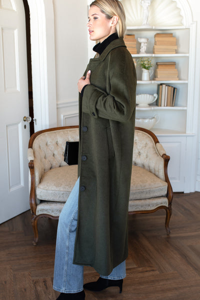 Maxi Overcoat - Army Wool - Emerson Fry
