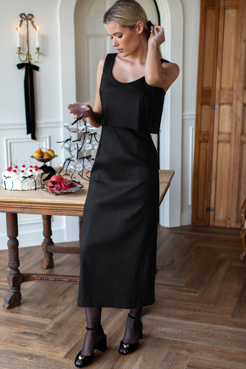 Roma Midi Dress - Black