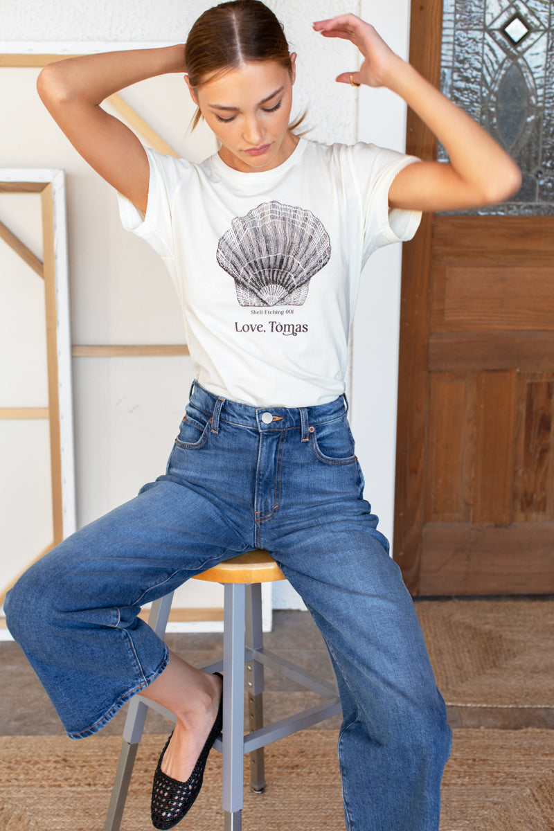 Shell Etching T-shirt - Ivory