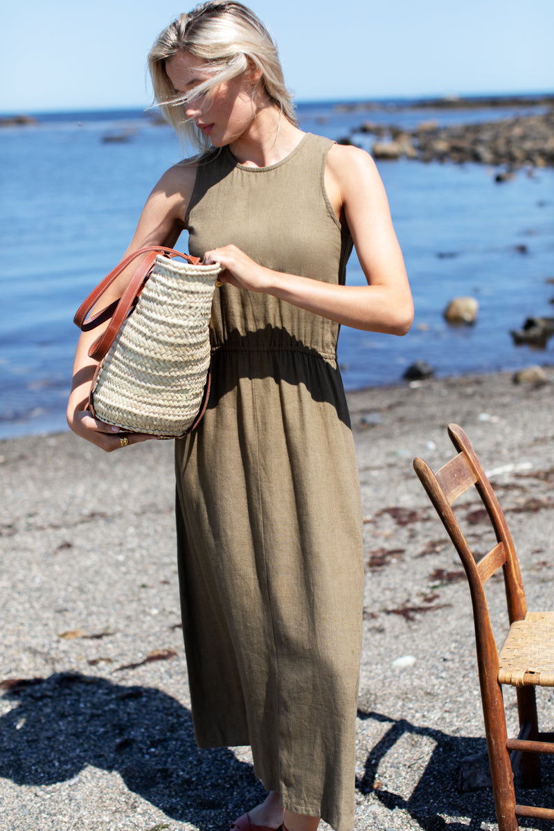 Studio Sundress  - Gothic Olive Linen