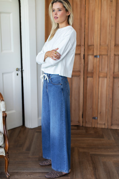 DENIM WIDE PANTS ‐Wash‐ | SEVEN BY SEVEN