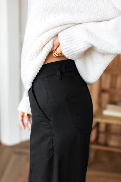 Tulip Trouser - Black Tencel - Emerson Fry
