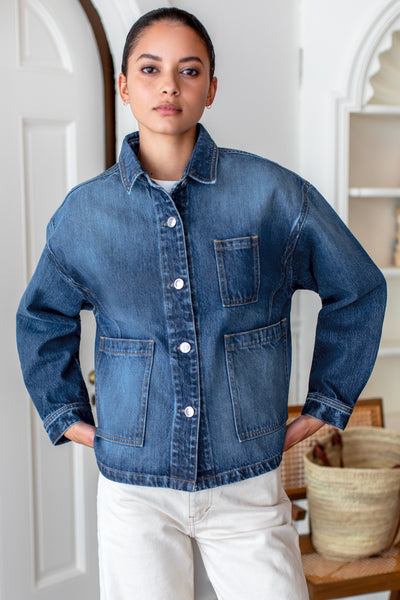 Utility Shirt Jacket - Rebound Indigo Wash - Emerson Fry