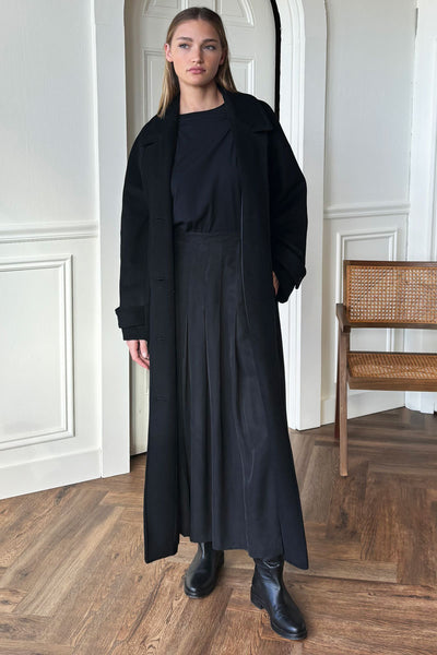 Atelier Pleated Maxi Skirt - Black - Emerson Fry