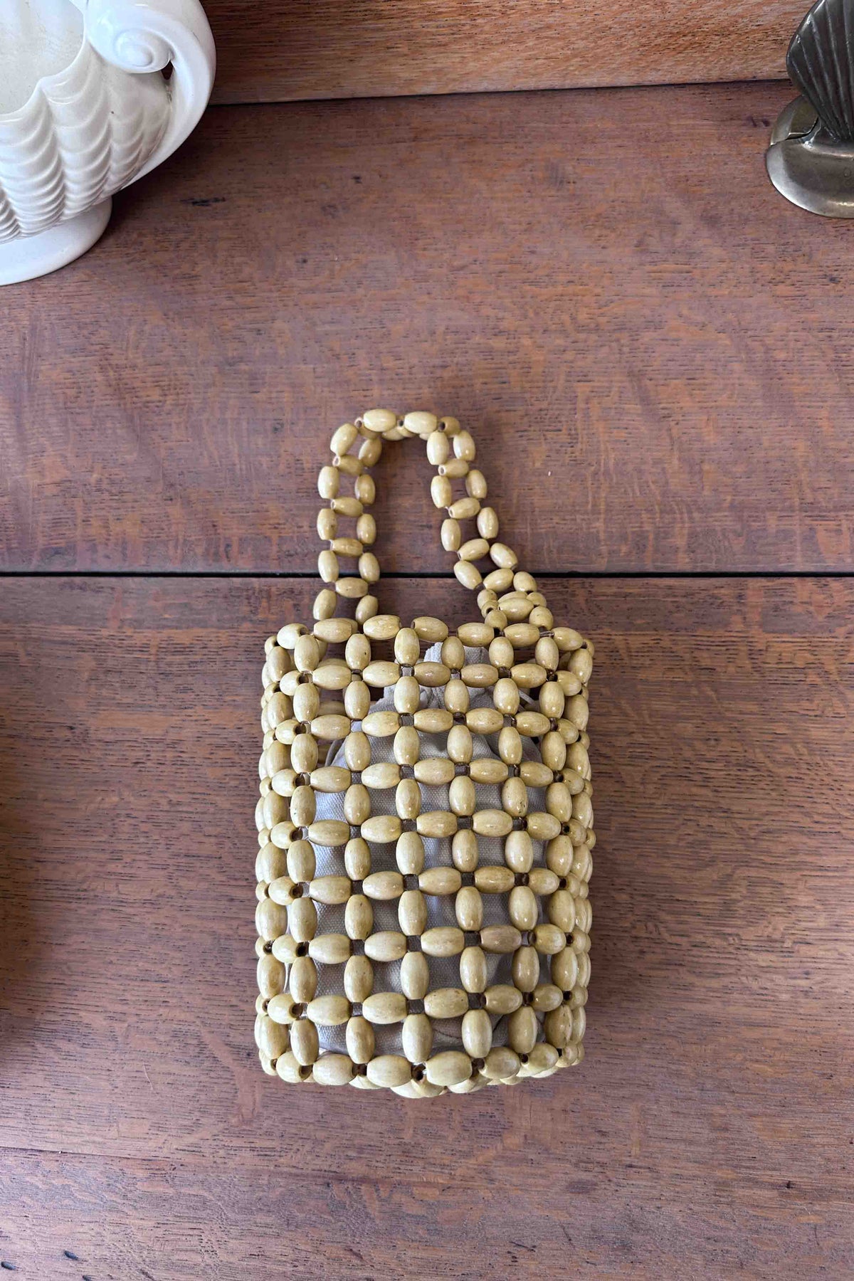 Wood Bead Bag - Honey