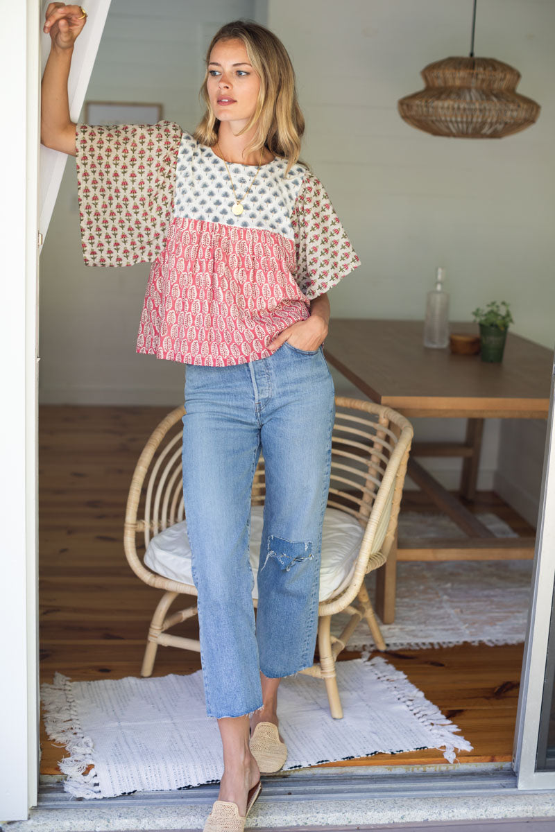 Basalie top - Patchwork Rosey Organic
