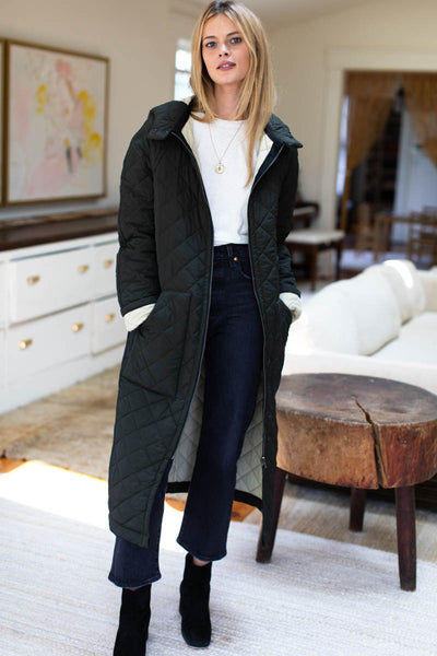 Reversible Quilted Matisse Coat - Black - Emerson Fry