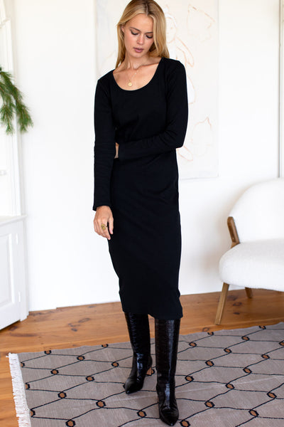 Go To Layering Dress - Black Organic Go To Layering Dress - Black Organic