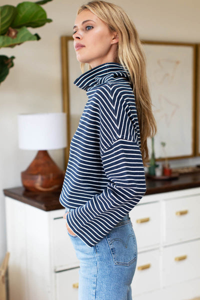 EmersonFryFunnelNeckTopNavyStr