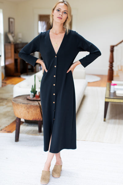 EmersonFryLongVNeckDressBlack5