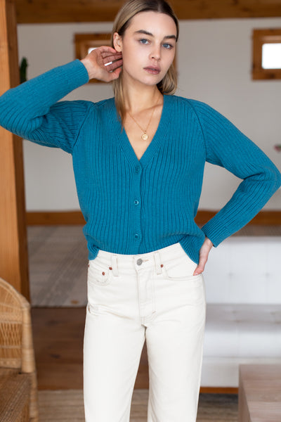 Peacock hot sale blue cardigan