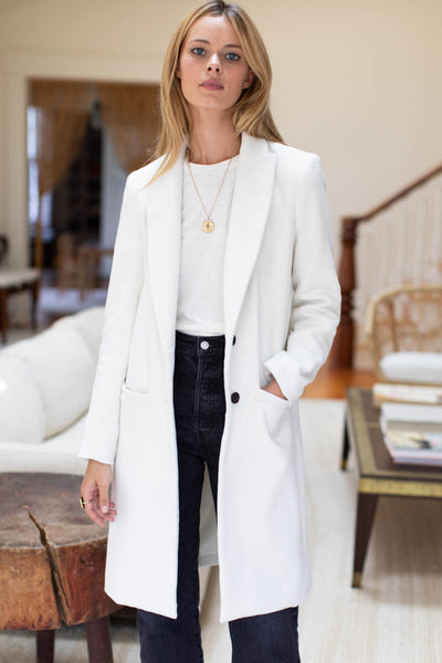 Tailored Coat - White - Emerson Fry