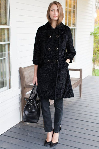 Faux curly shop lamb coat