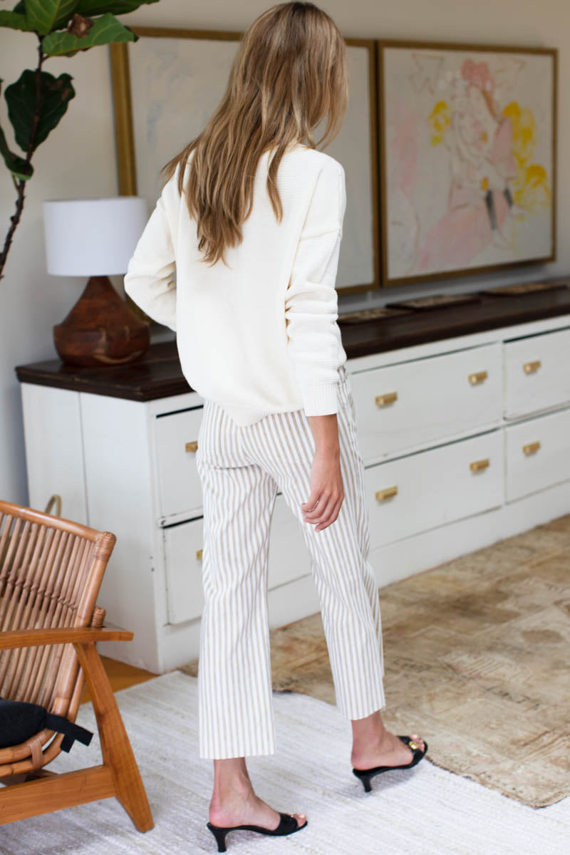 Johnny Sailor Pant - Almond Sand Stripe