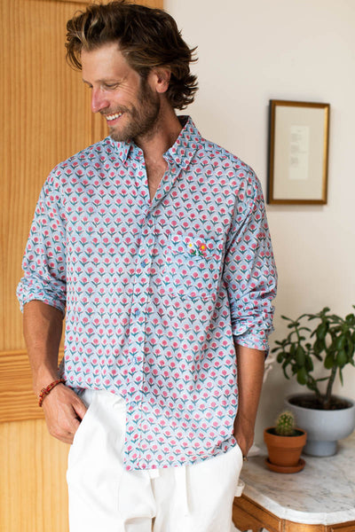 FRAPBOIS × Ryan Su CAT band collar shirt BandCollarGrayOxford2_grande.