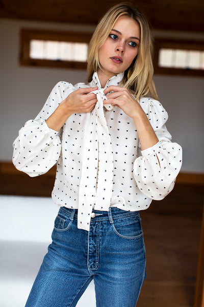 Frankie Blouse - Tiny Bees Silk - Emerson Fry